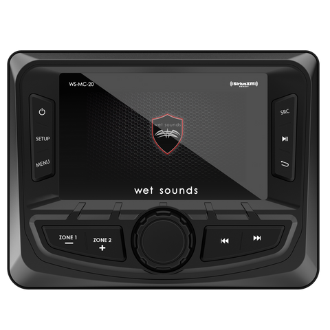 Wet Sounds WS-MC-20Compact 2-Zone Media Receiver Source Unit with SiriusXM-Ready® and NMEA 2000 Connectivity