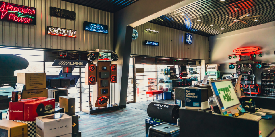 Car audio store interior